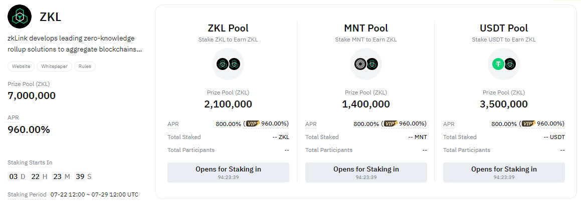 ZKL (zkLink) Launcpool on Bybit.