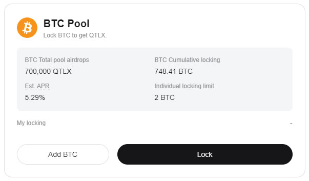 Bitget QTLX BTC Pool