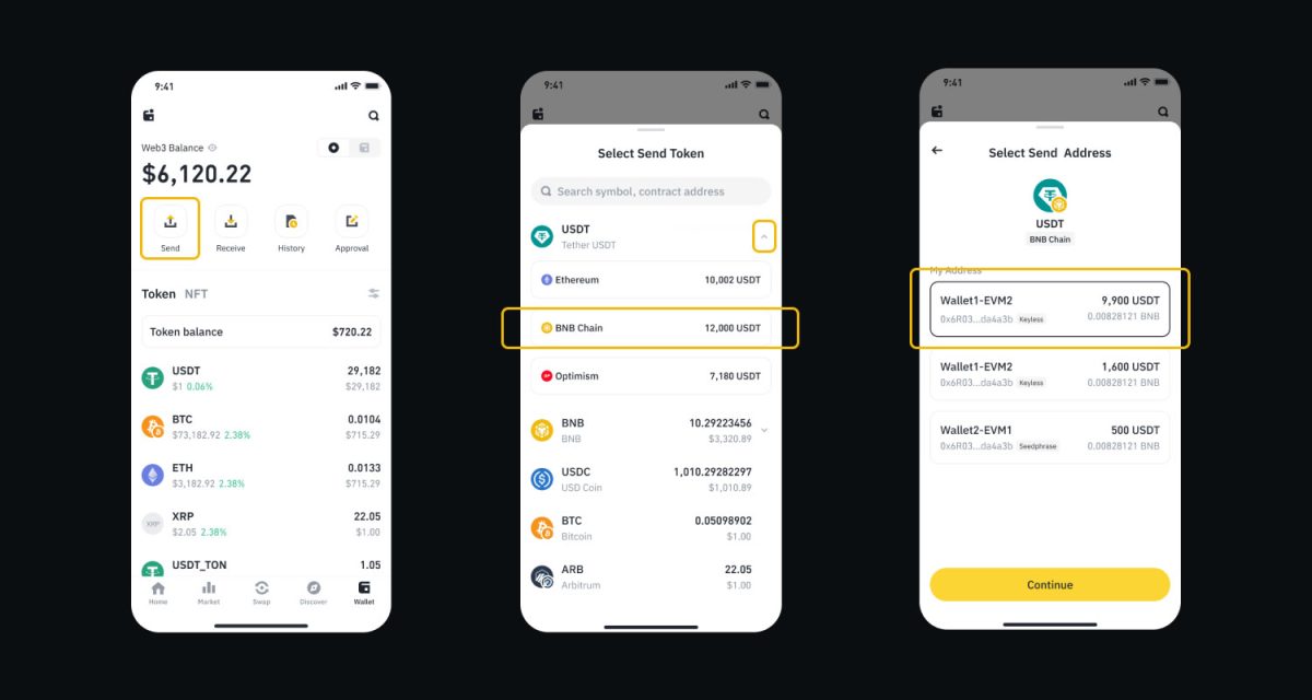 Binance Wallet interface