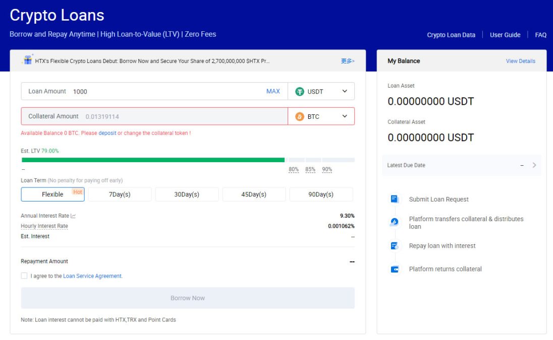 HTX Crypto Loans