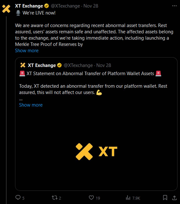 XT hack tweet