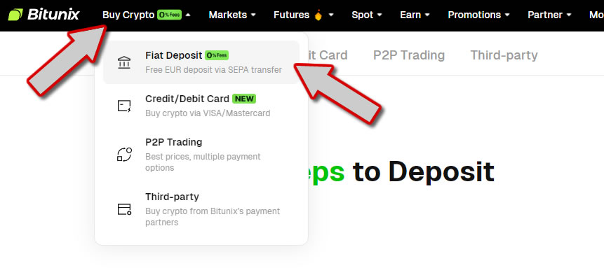 Bitunix - How to buy crypto with SEPA explained