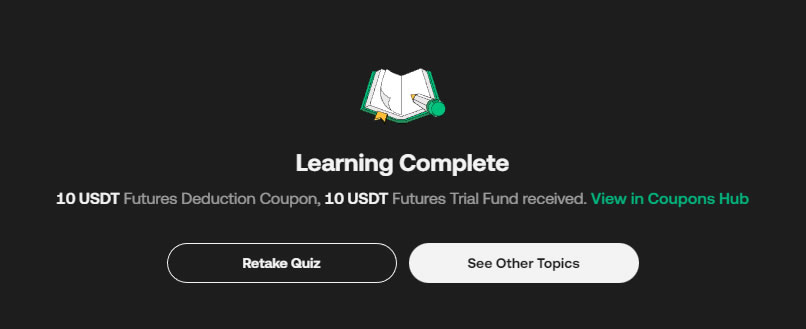 KuCoin Learn Earn Learning Complete