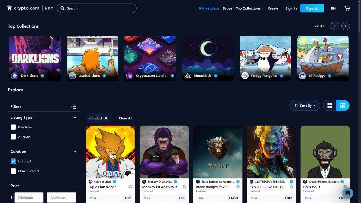 Crypto.com NFT marketplace