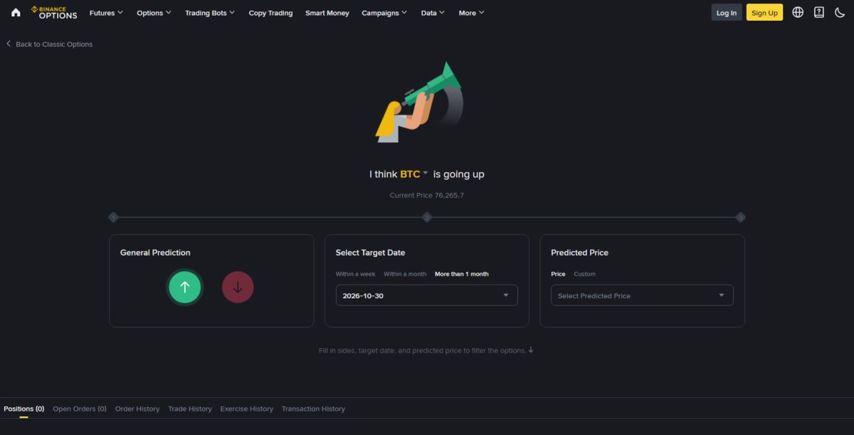 Binance Easy Options